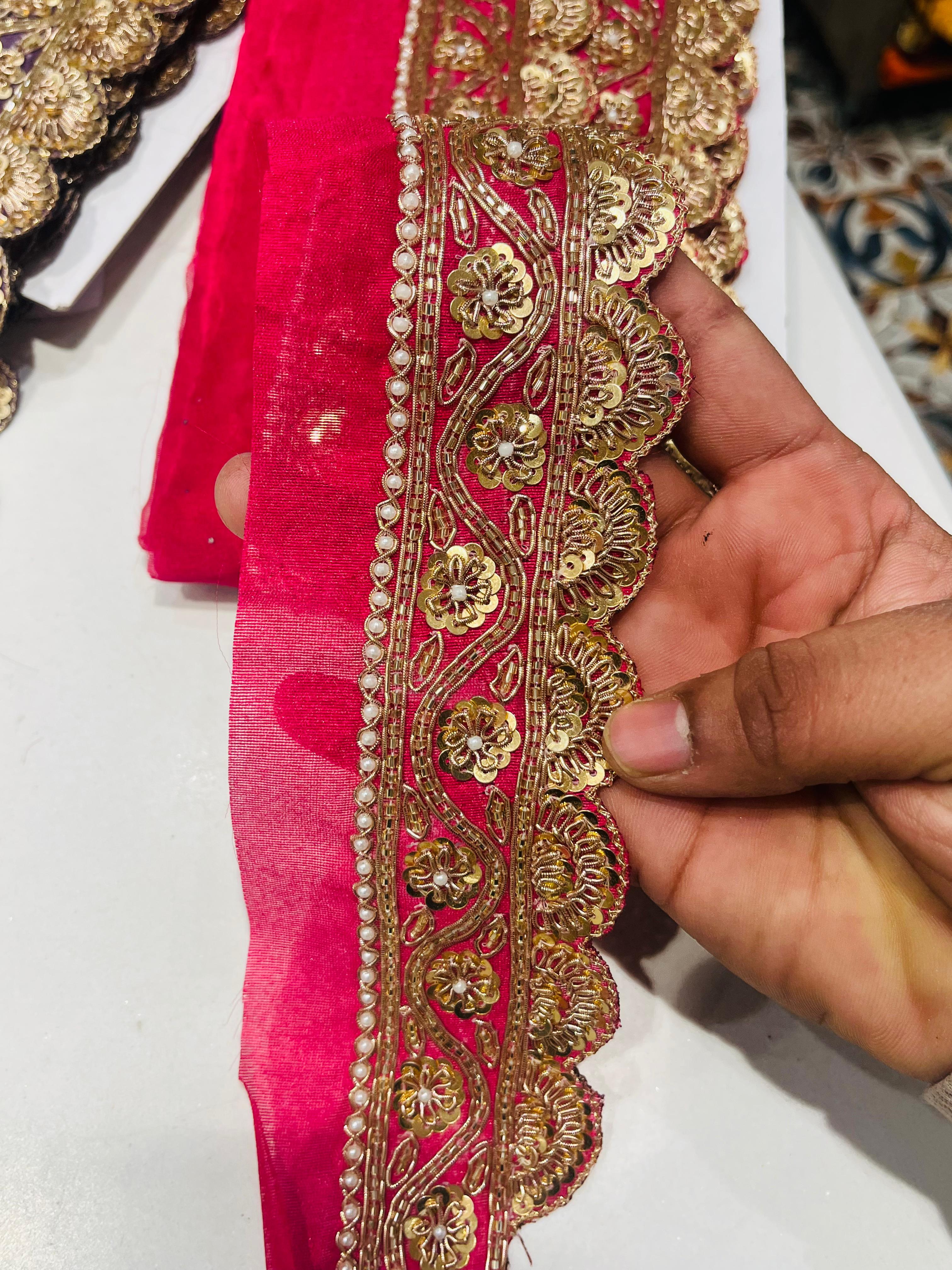 K.R KASAT - Pink Colour Lace